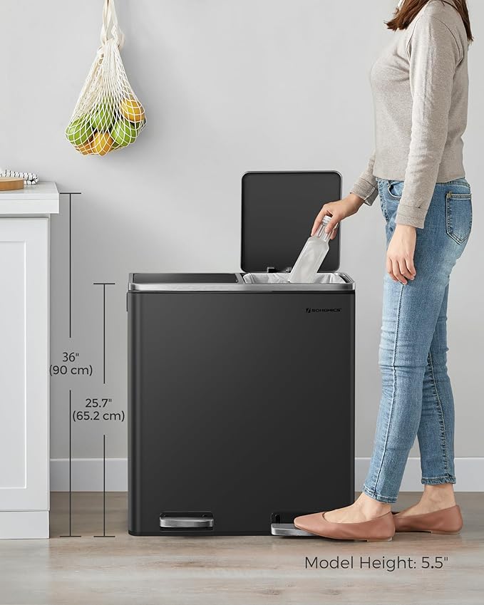 SONGMICS Trash Can, 2 x 8 Gallon Garbage Can - Image 7