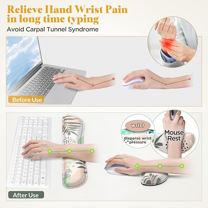 Gimars Enlarge Silky and Superfine Fabric Gel Memory Foam Keyboard Wrist Rest - Image 4
