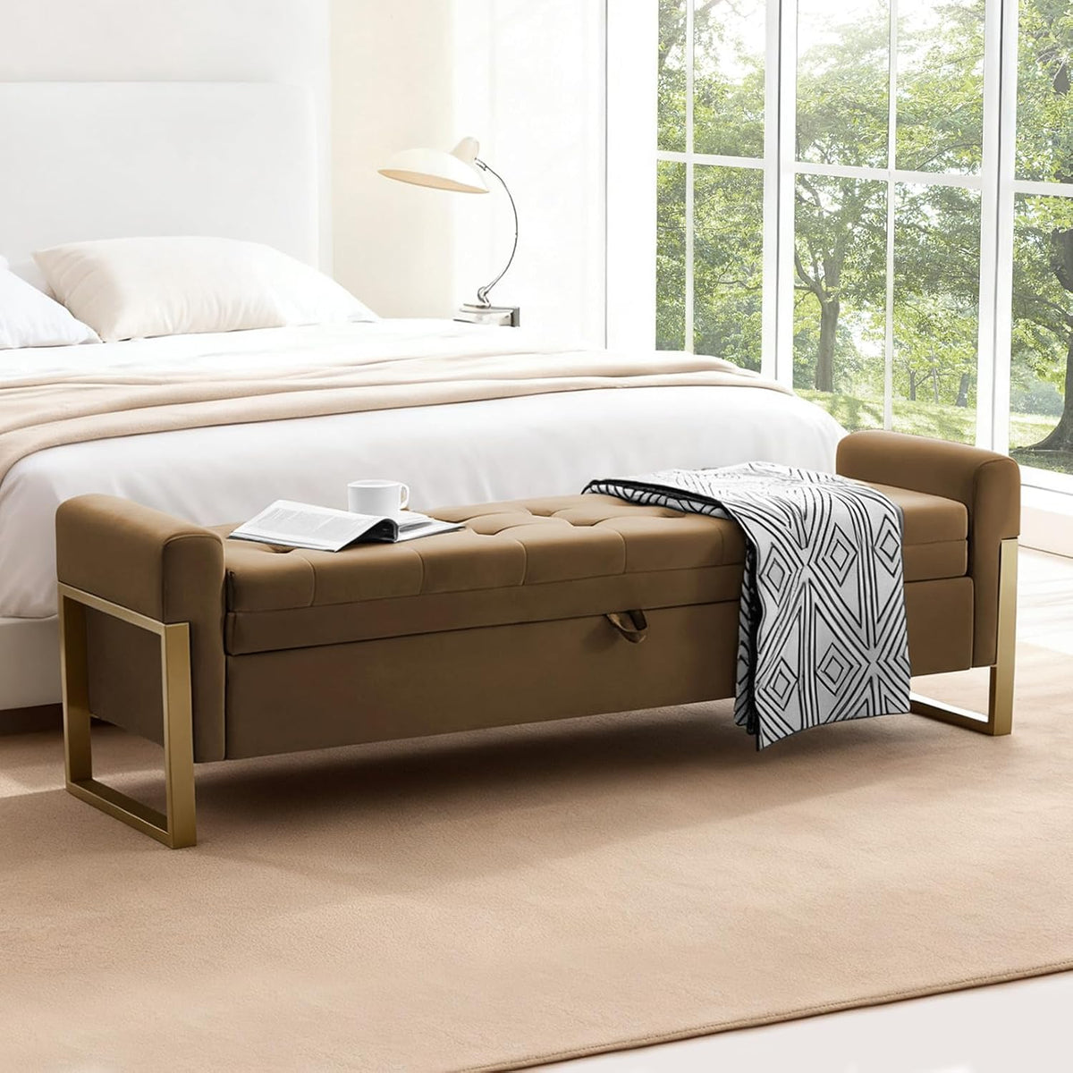 67" storage bench for bedroom, king size end, main product view