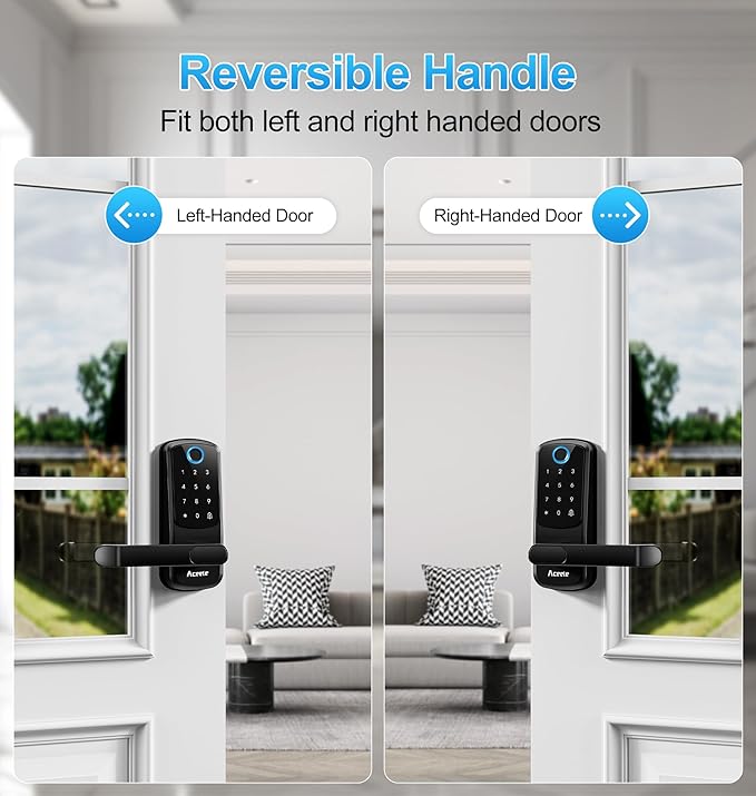 Aceele Keyless Entry Fingerprint Smart Door Lock, Built-in Wi-Fi, Electronic - Image 7