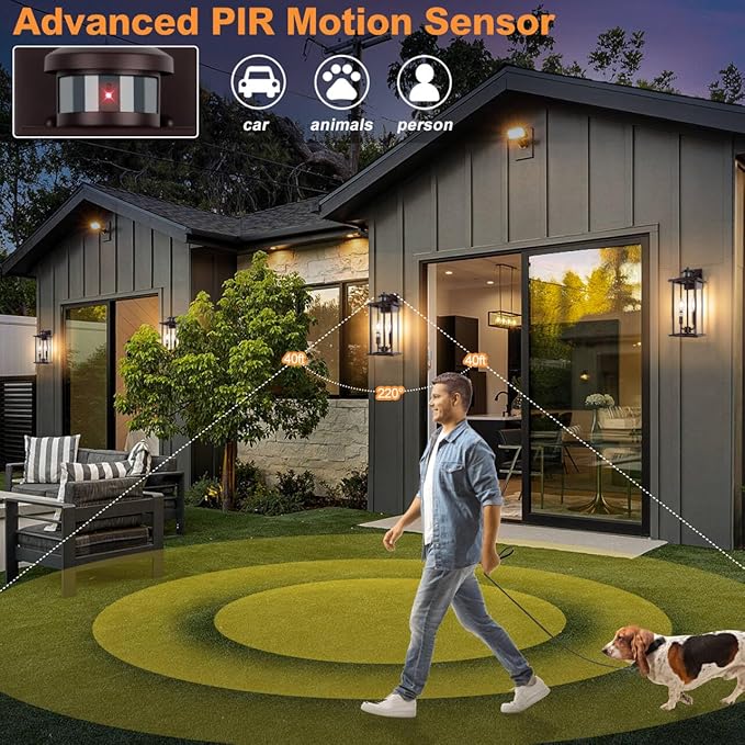 SIAFAVOI Motion Sensor Outdoor Wall Lights, Compatible - Image 5
