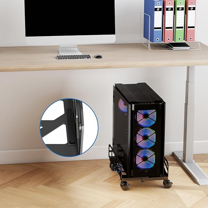 Pholiten Adjustable Computer Tower Stand, 7.28 to 11.81 inch Wide Steel CPU - Image 7
