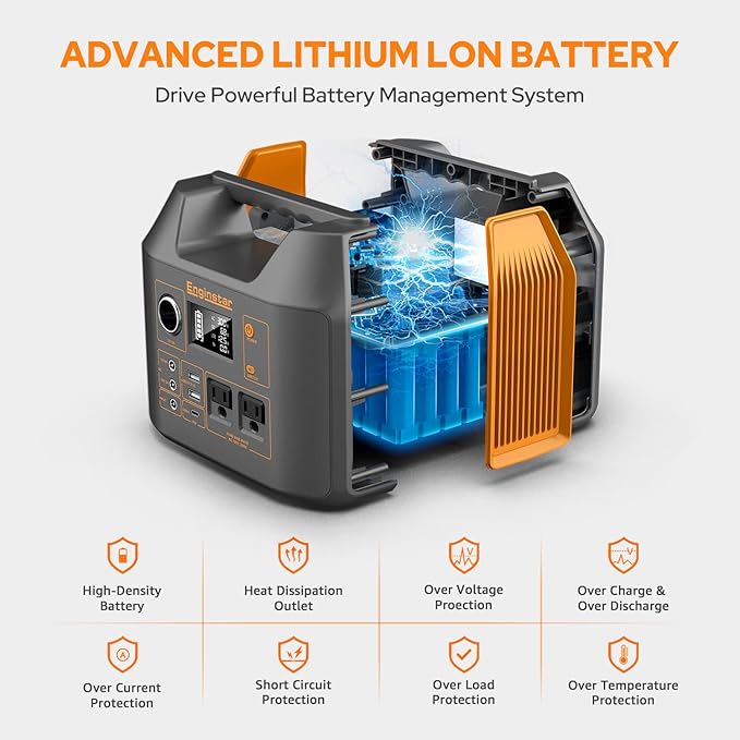 Portable Power Station EnginStar 300W Solar Generator 110V 296Wh Power Bank Two - Image 4