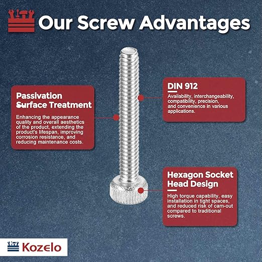 Kozelo 60pcs Socket Head Cap Screws - Image 3