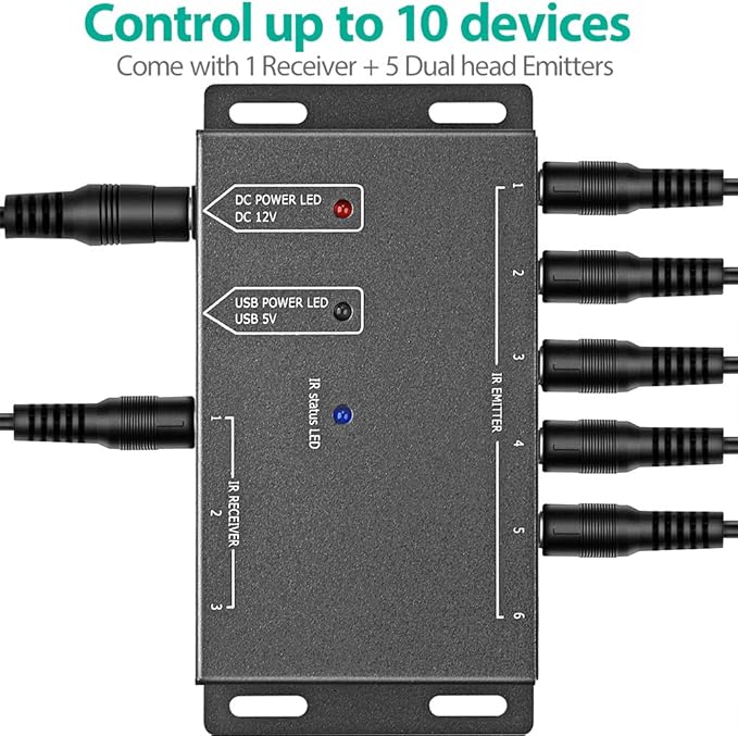 ICESPRING Infrared Repeater System IR Repeater Kit Control Up to 10 Devices - Image 2
