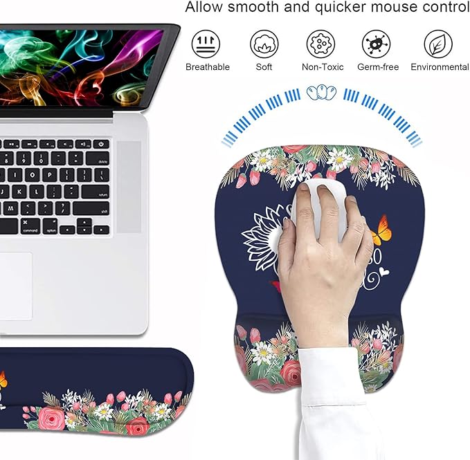 Mouse Pad Wrist Support and Keyboard Wrist Rest Set - Image 3
