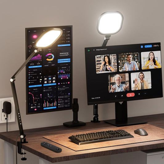 2 Packs Video Conference Light for Computer, 15W LitONES Desk Light for Zoom