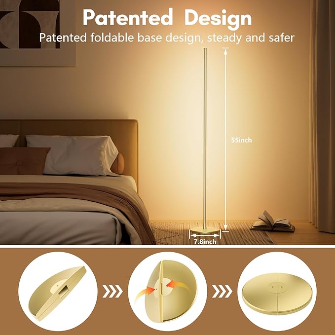 luckystyle Smart RGB Corner Floor Lamp, Bright LED Tall Modern Floor Lamp - Image 5