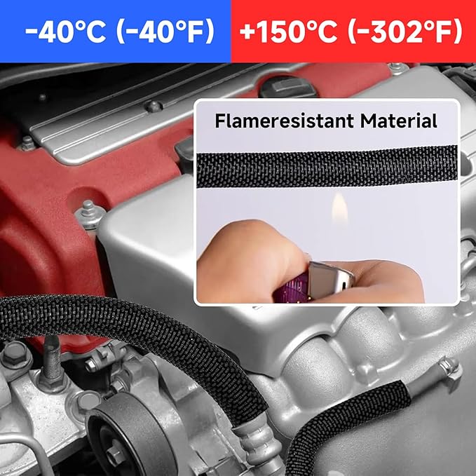 GBSCLOVER 10ft 1/2 inch Cord Protector Wire Loom Tubing Cable Sleeve Split - Image 4