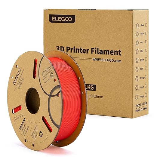 ELEGOO PLA Filament 1.75mm Red 1KG, 3D Printer Filament Dimensional Accuracy - Image 8