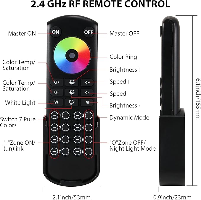 XXK RC05RFB RF Remoter, 8-Zone 2.4G Handheld RF Remote Control Compatible - Image 2