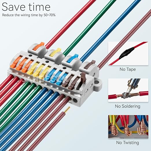 JANDECCN 4pcs DIN Rail Terminal Blocks, DIY Splicing Wire Connectors - Image 2