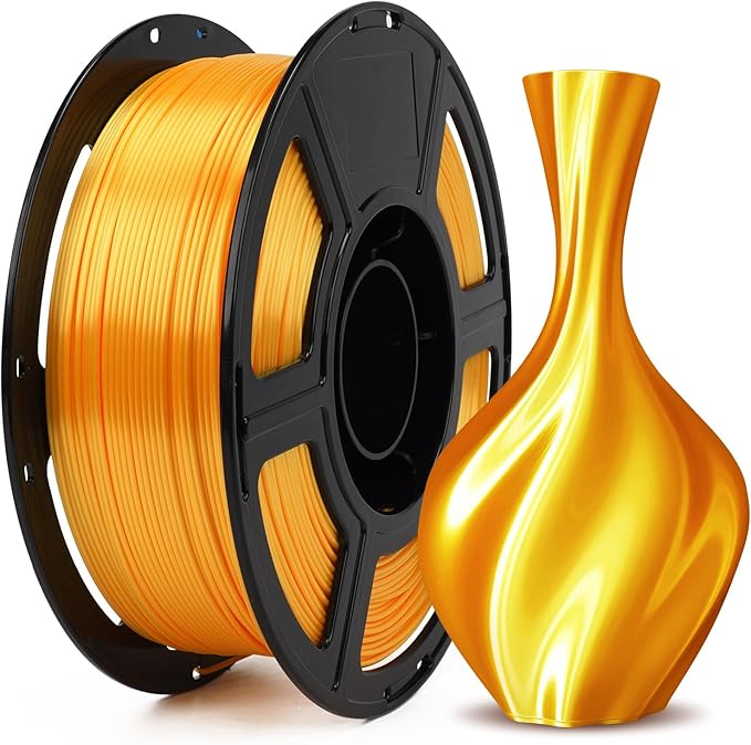 FLASHFORGE Silk PLA Filament 1.75mm Bright Gold, Smooth and Silky Texture 3D by FLASHFORGE