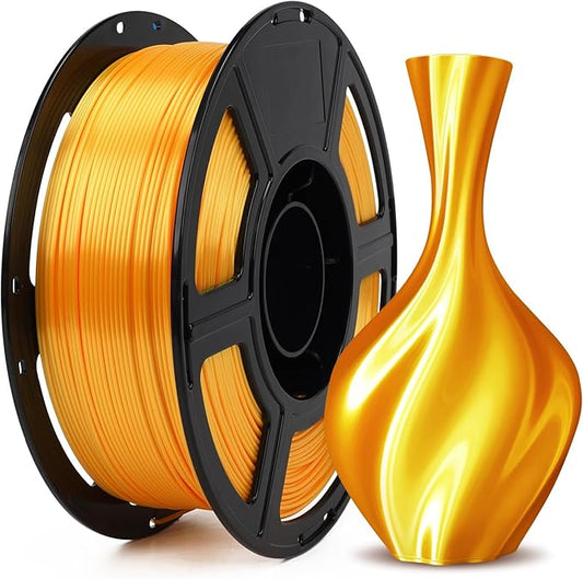 FLASHFORGE Silk PLA Filament 1.75mm Bright Gold, Smooth and Silky Texture 3D by FLASHFORGE