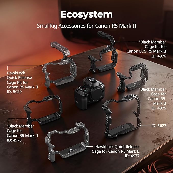 SmallRig R5 Mark II with Battery Grip BG-R20 Camera Cage - Image 8