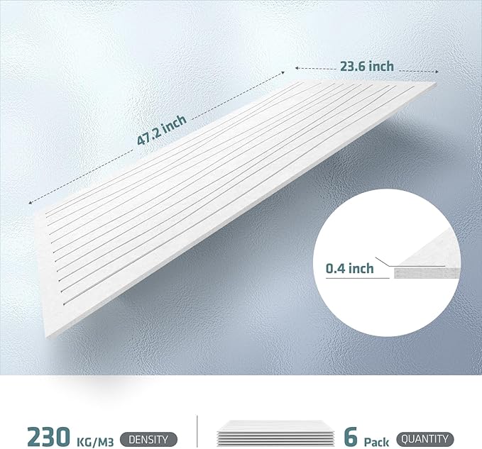 UMIACOUSTICS 6 PCS Acoustic Wall Panels, 47.2 x 23.6 Inches Flame Retardant - Image 2