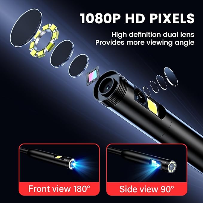 Endoscope Camera with Light: 5" Dual-Lens Inspection Borescope Camera - Image 2