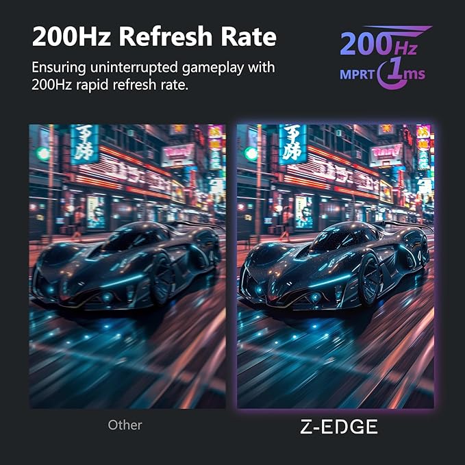 Z-Edge 27 inch Curved Gaming Monitor, FHD 1080P 200Hz 165Hz 144Hz Curved 1500R - Image 2