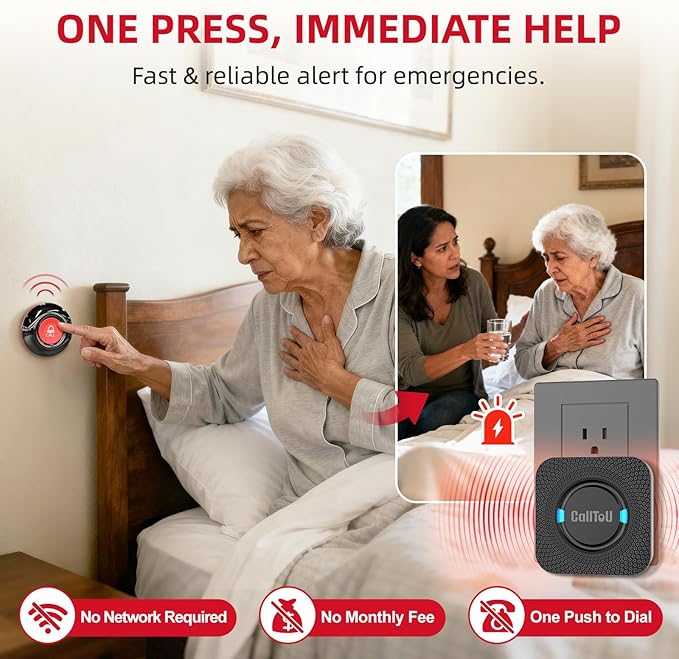 CallToU Wireless Caregiver Call Button Elderly Monitoring Alert Systems - Image 2