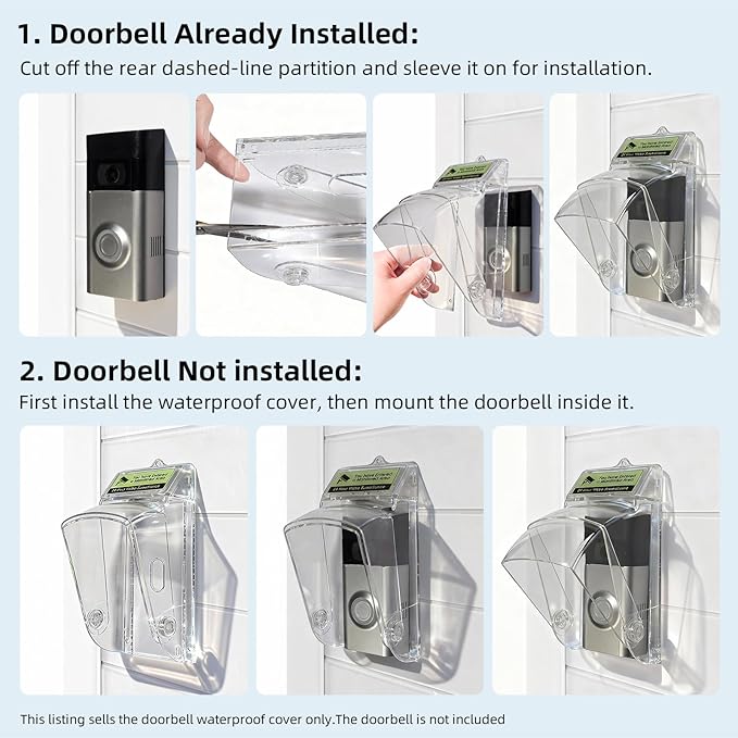 Dgyezhao Clear Outdoor Plastic Flip Doorbell Rain Cover, Camera Cover protector - Image 8