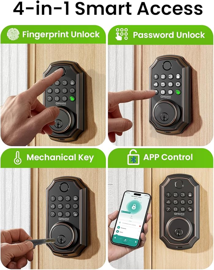 GHome Smart Door Lock KD30, Fingerprint Smart Deadbolt - Image 2