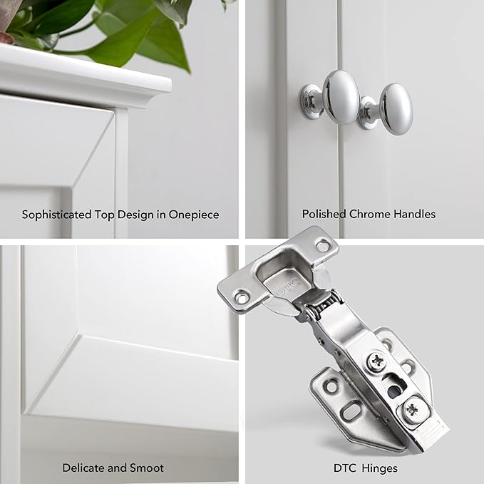 White Bathroom Wall Cabinet Over The Toilet Storage Cabinet, 24x30 Inch Wood - Image 5