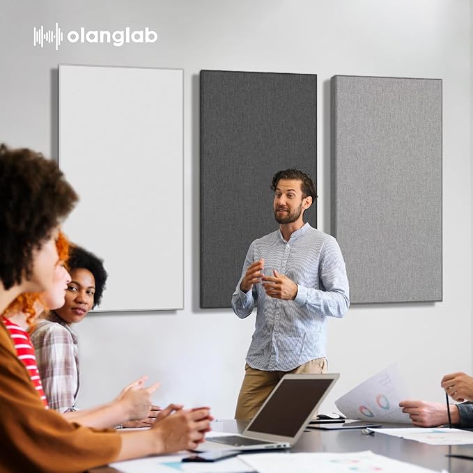 Olanglab Sound Absorbing Acoustic Wall Panels 2 Pack, Large Fabric Wrapped - Image 3