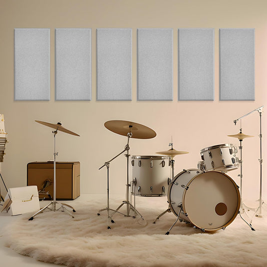 6 PCS Acoustic Panels, Large Soundproof Wall Panels, Professional Fiberglass