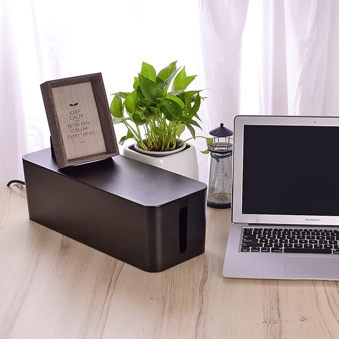 Cable Management Box, Large Cord Organizer Box to Hide Power Strip & Under Desk - Image 7