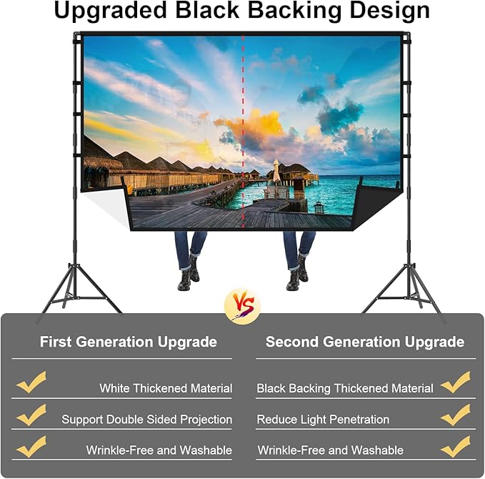 Outdoor Projector Screen with Stand, TOWOND 120 inch Portable Projector Screen - Image 4