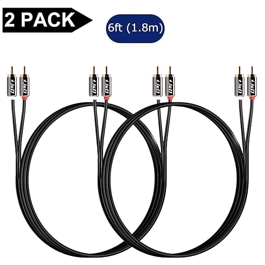 J&D RCA Cable, Copper Shell 2RCA Male to 2RCA Male Stereo Audio Cable, 6 Feet - Image 8