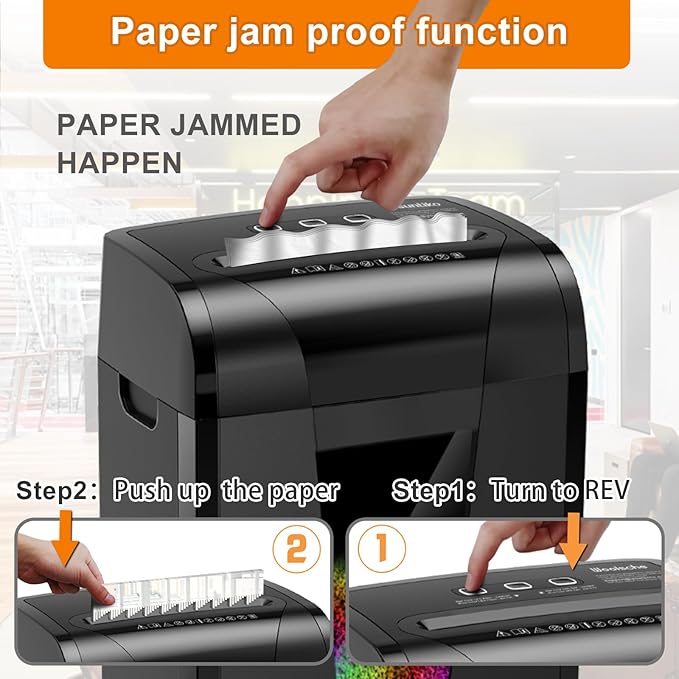 Suntiko Paper Shredder, 18-Sheet Cross Cut Level P-4, Shred Paper/Credit Card/CD - Image 7