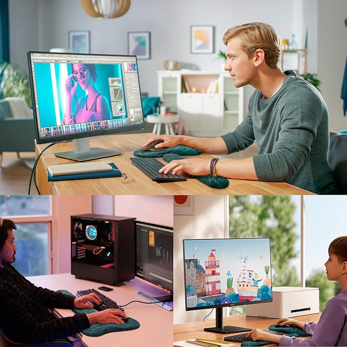 Mouse Pad Wrist Support, Laokiiy 2 in1 Keyboard Wrist Rest+ Ergonomic Mouse Pad - Image 7