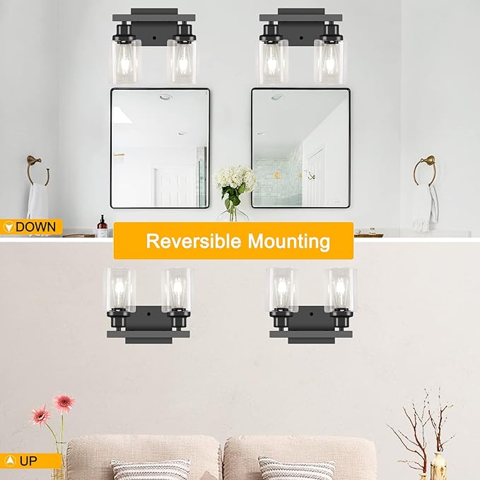 DIKAIDA Bathroom Vanity Light, 2-Light Modern Matte Wall Sconce Lighting - Image 4