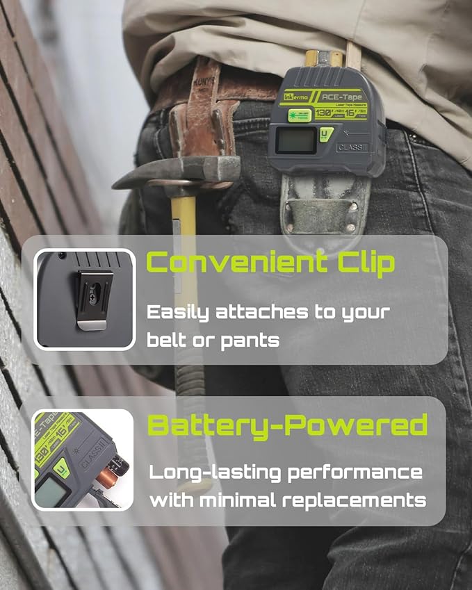 2-in-1 Laser Tape Measure, Inkerma 130Ft/40m Laser Measurement Tool & 16Ft/5m - Image 5