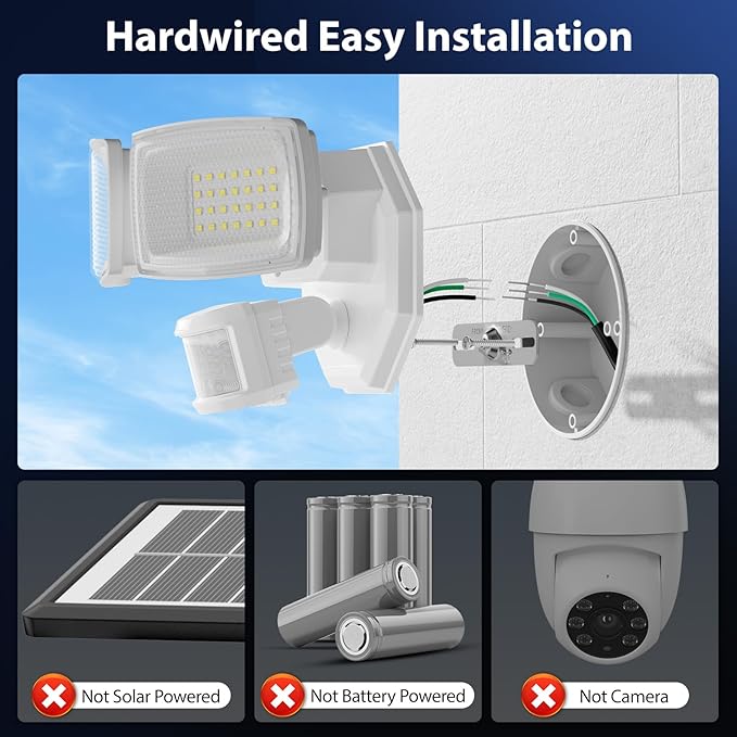 Onforu 32W 2 Head Motion Sensor Outdoor Lights, 3200LM 6500K LED Security Light - Image 2