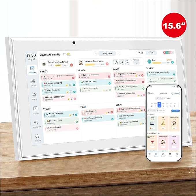 Digital Calendar, 15.6 Inch Wall Planner Electronic Calendar&Chore Chart by Unknown