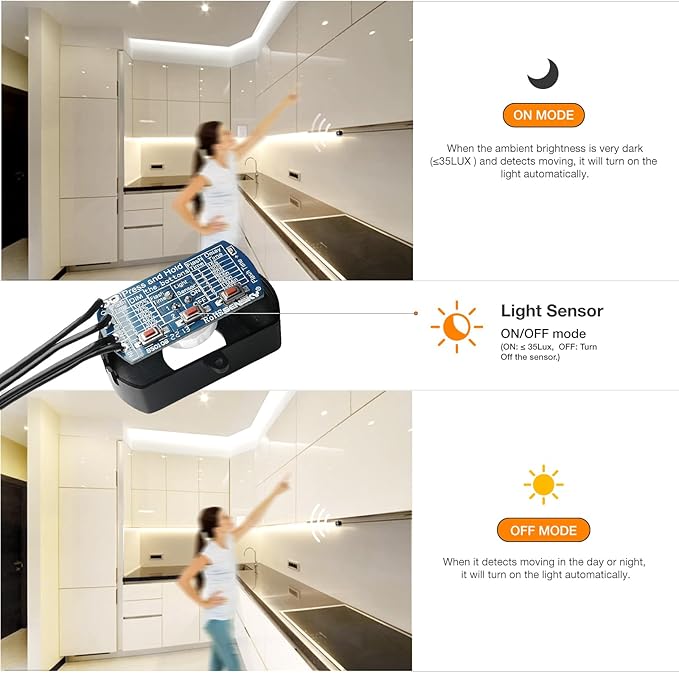 Sensky 19.7ft/6m Motion Activated LED Strip Light Kit - Image 4
