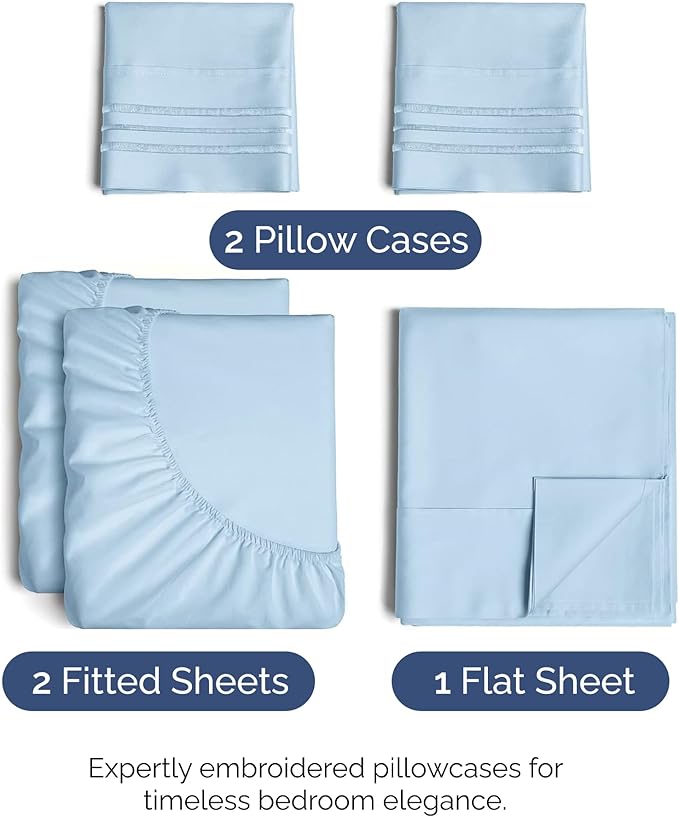 Split King Size 5 Piece Sheet Set - Image 2