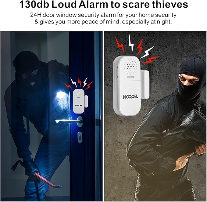 Door Alarms for Kids Safety, 2 Pack 130dB Window Sensor Pool Alarms When Opened - Image 6