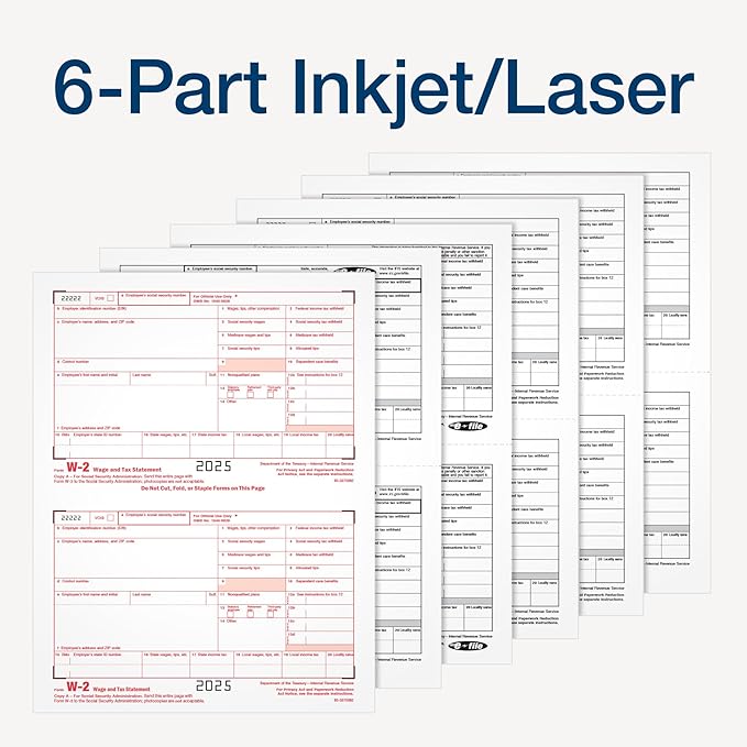Adams W-2 Forms 2025, 6-Part Kit - Image 4