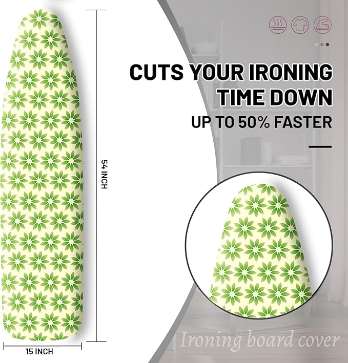 Extra Thick Ironing Board Cover and Pad, Spring Flower 15x54 Ironing Board Cover - Image 2