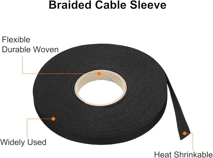 MECCANIXITY Braided Cable Sleeves Heat Shrinkable Fabric Sleeving, 3/8" 60ft - Image 4