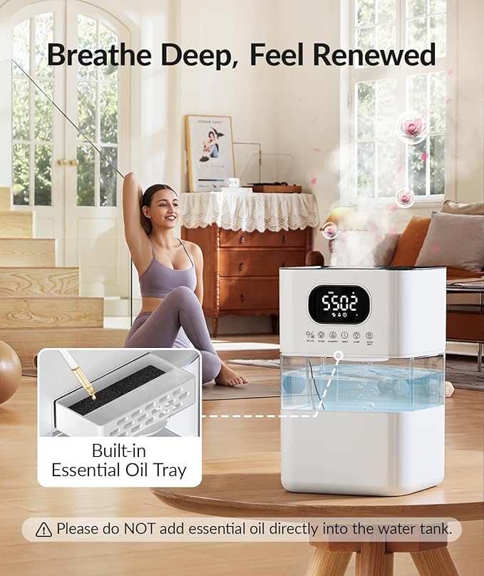 AreShark Humidifier Large Room, 2.2 Gal/8.5L Cool Warm Mist Air Humidifiers - Image 9