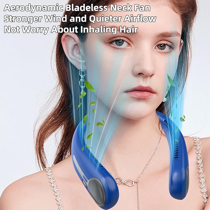 Portable Neck Fan, Hands Free Personal Wearable Bladeless Fan, 6000mAh USB - Image 7