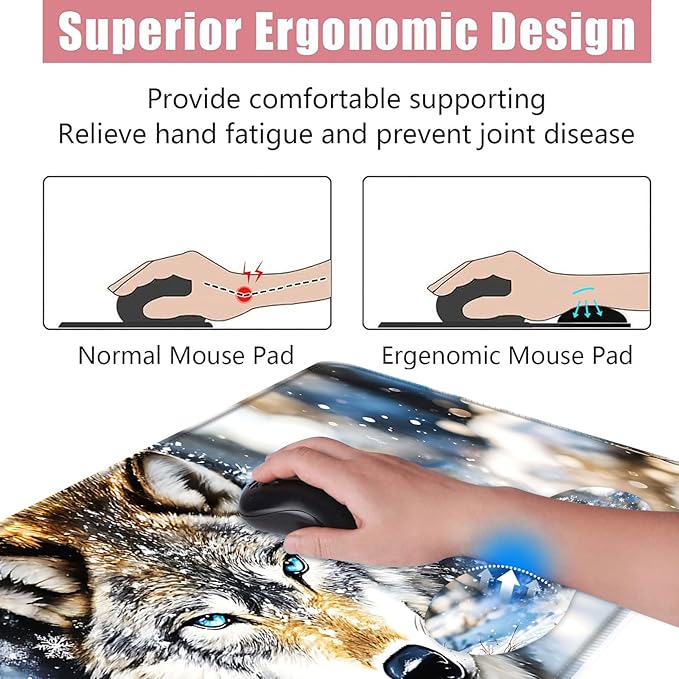 BFUKVOU Large Keyboard Mouse Pad Set, Extended Mouse Pad+Keyboard Wrist Rest - Image 5