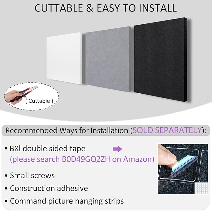 BXI Sound Absorber, Sound Absorbing Panels Reduce Echo Reverb, Tackable - Image 6