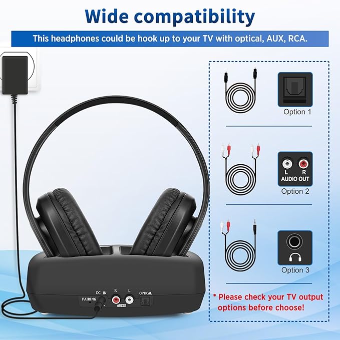 WallarGe Wireless Headphones for TV Watching, Easy Setup and Comfortable - Image 3