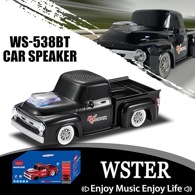 WSTER WS-538 Retro Pickup Truck Bluetooth Replica Speaker – Portable Wireless - Image 2