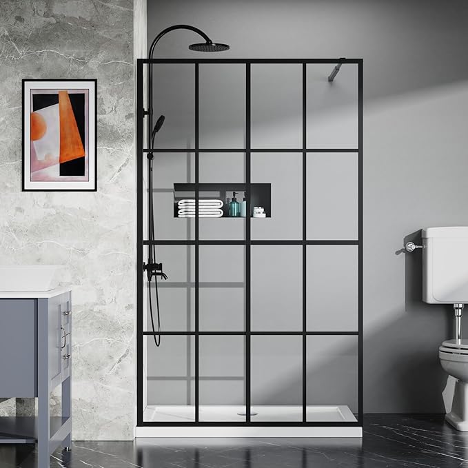 Goodyo 46" X 72" Shower Door Clear Tempered Glass Framed Shower Screen Walk-in - Image 7